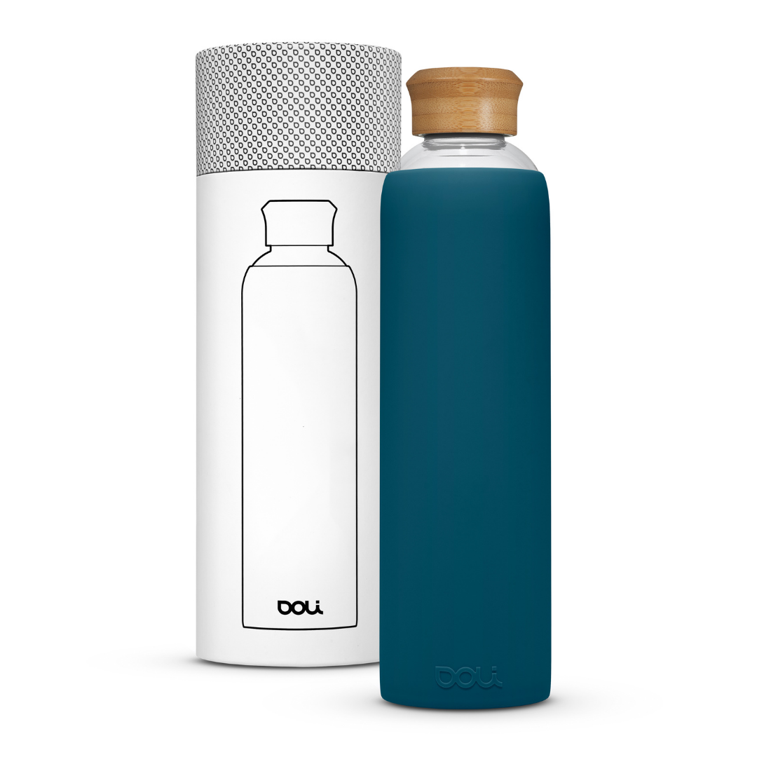 Borosilikat Glas Trinkflasche 1000 Ml – Mit Teefilter, Auslaufsicher & Spülmaschinenfest